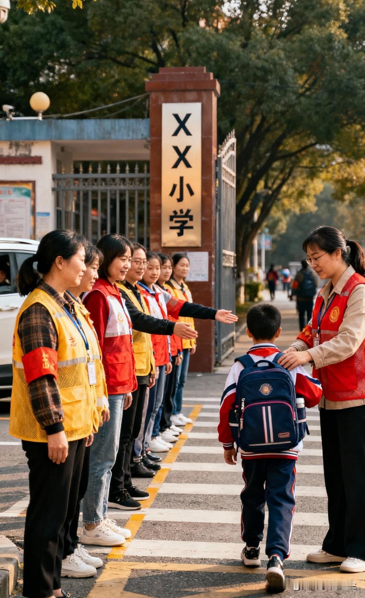 护学岗，护的谁的岗
老师不得上街执勤，
那家长们就应该被自愿被义务

近期轮到孩