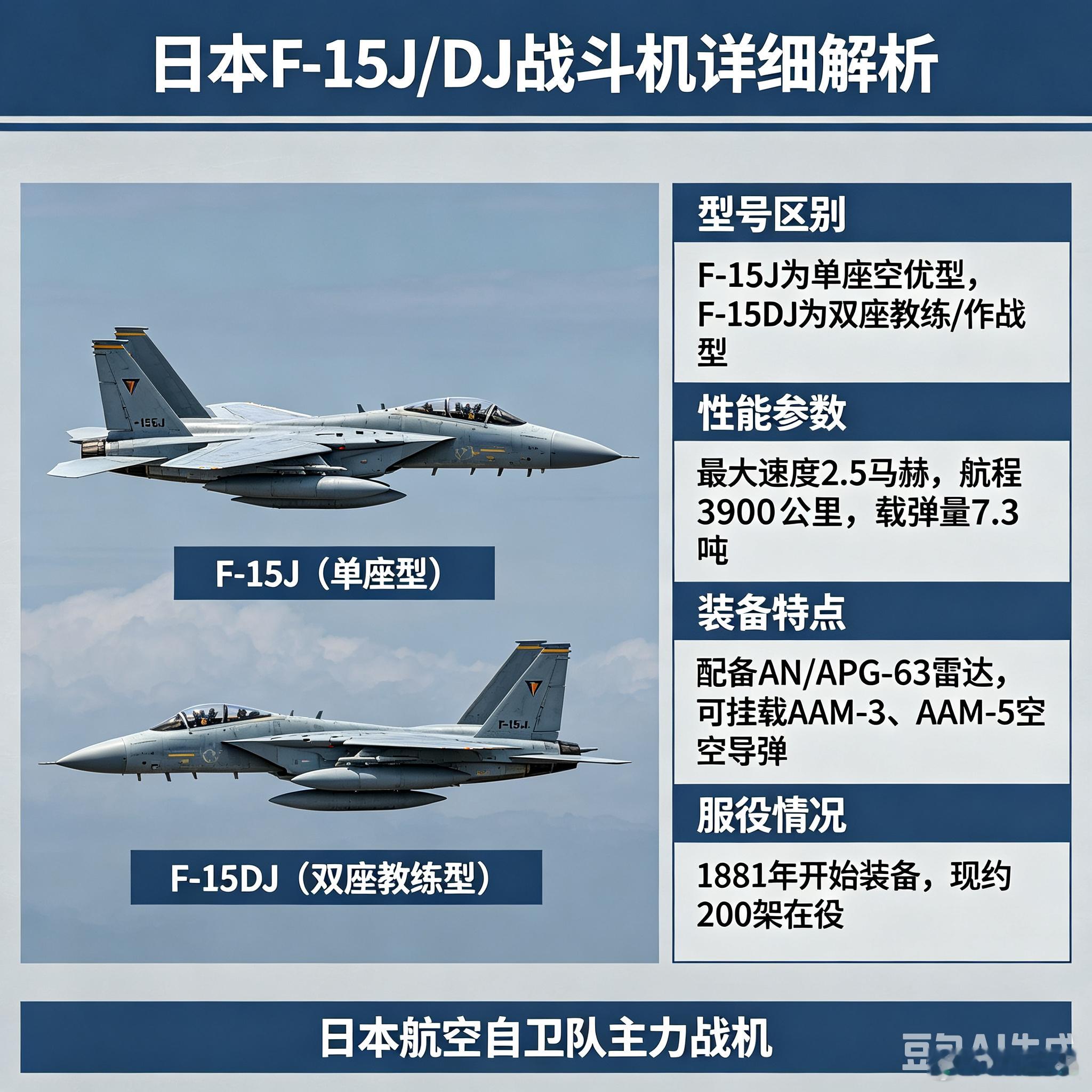 军事ai新视野 日本 F‑15J/DJ（2026 现状·精简版）ai热力追踪 定