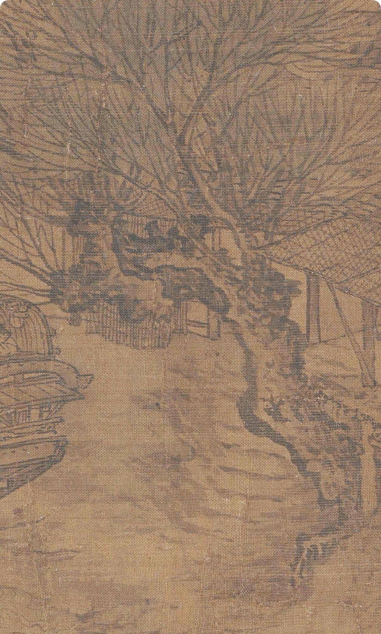 张择端不愧是画树的高手，《清明上河图》全卷树木兼工带写，融合北宋李郭山水寒林树法