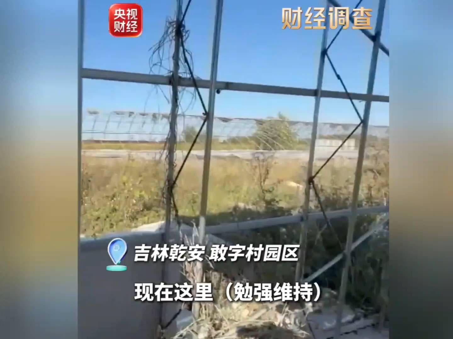 央视曝光:吉林乾安 15亿投资农业大棚项目被荒废，园区为获补贴“装点门面”！