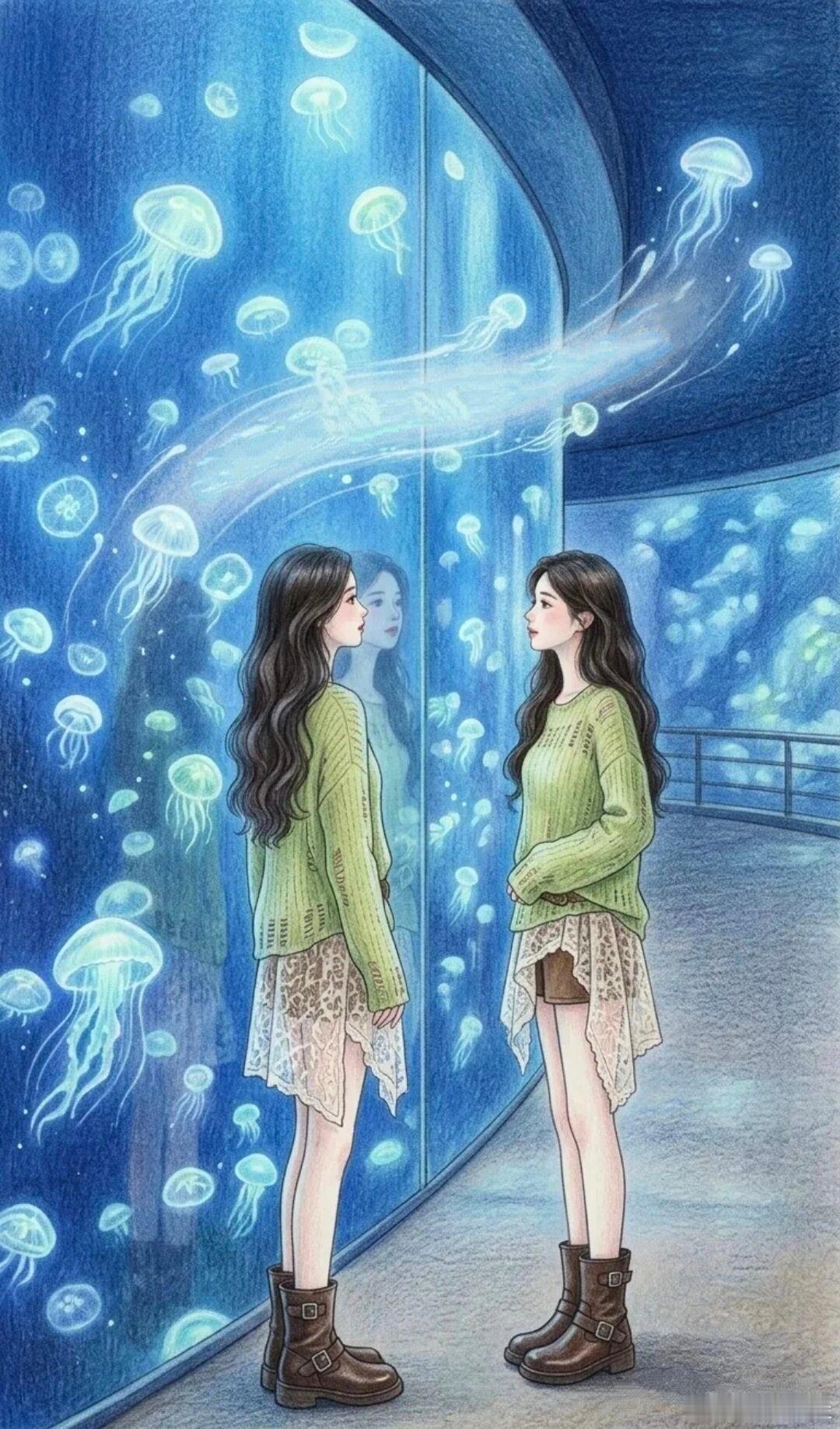 "爱财爱己 风声水起" 阳光自信女生插画壁纸 ​​​