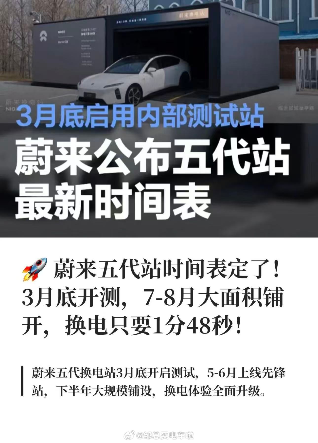 号外号外！能兼容firefly萤火虫换电的蔚来第五代换电站离我们越来越近啦！邹总