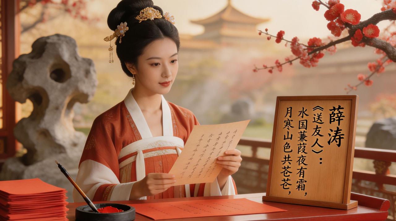 薛涛身上有很多标签，“巴蜀第一才女”，“唐代第一女诗人”，以及“女校书”这个代称