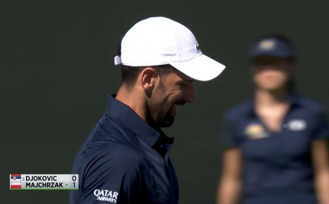 德约科维奇今天在印第安维尔斯逆转过关，
这是在重大赛事中第120次首盘告负后的逆