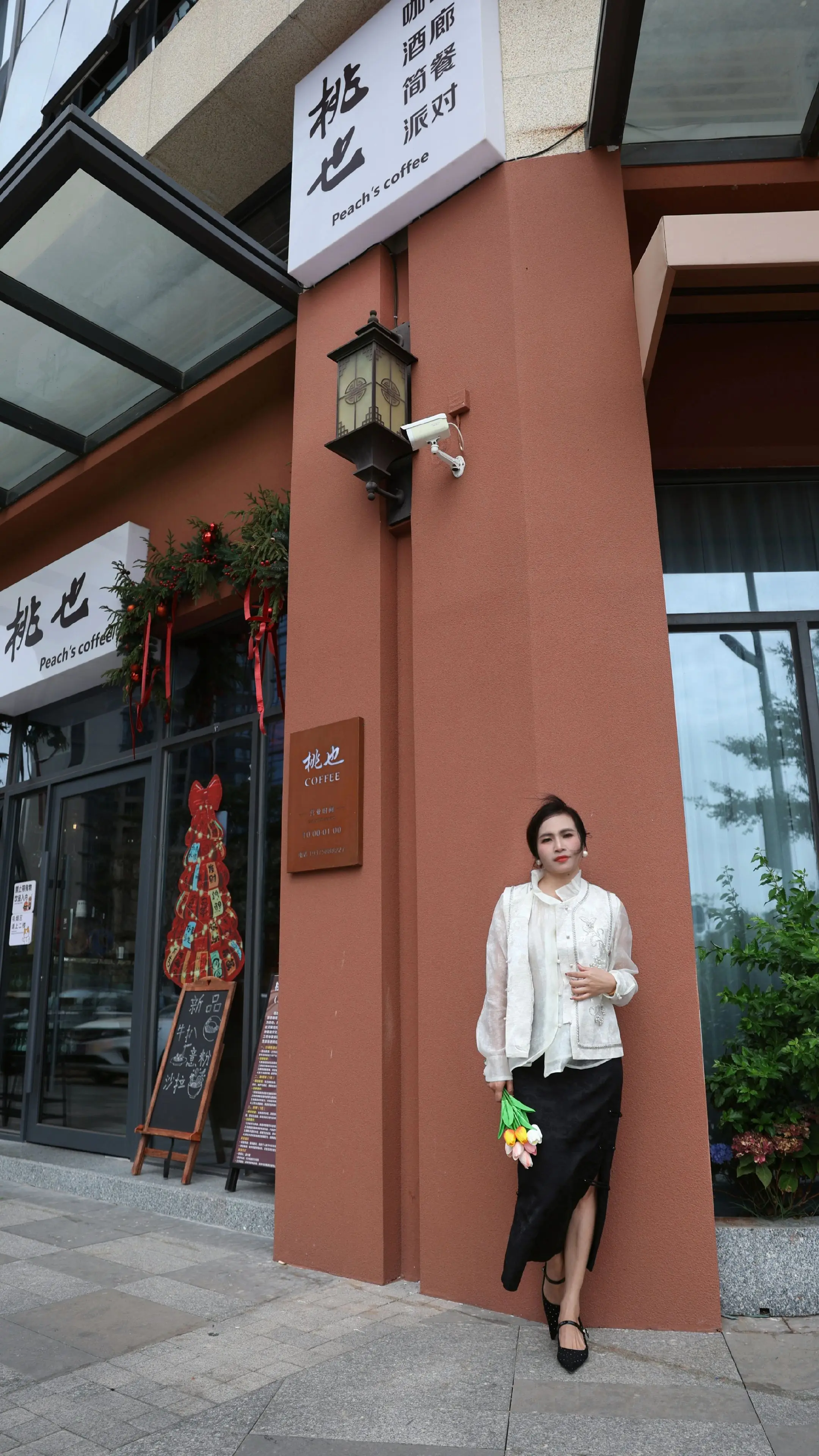 街拍 咖啡店 模特美女 户外街拍