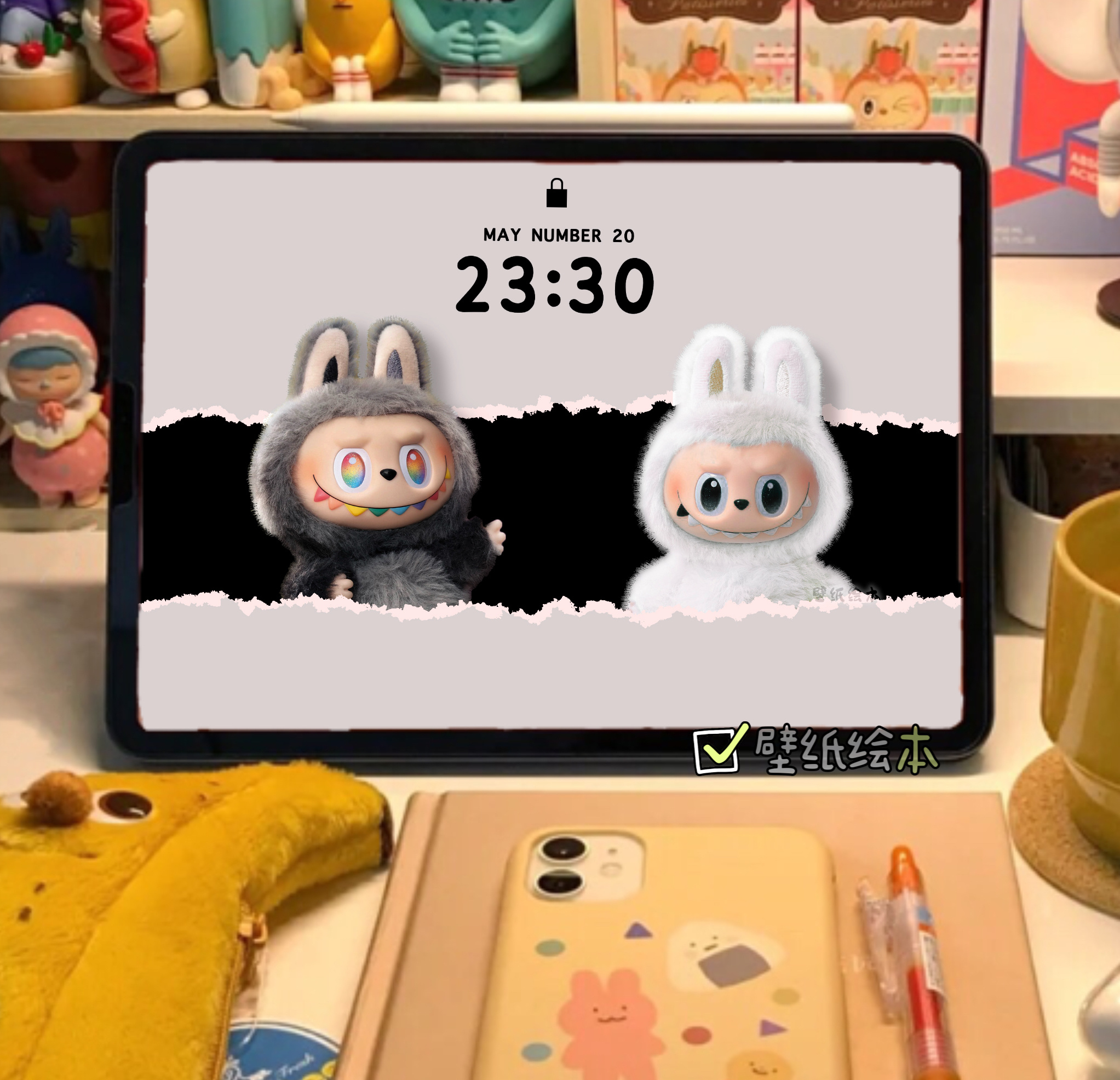 labubu要冲出屏幕啦iPad平板电脑壁纸套图 ​​​