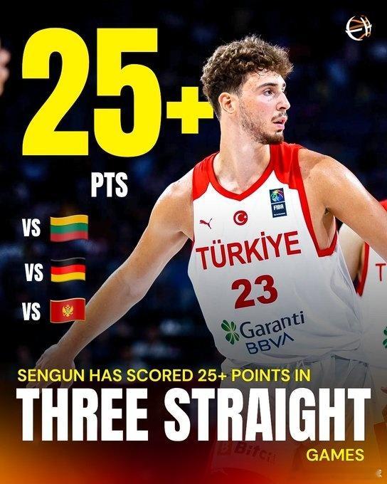 申京已经连续3场国际热身赛砍下25+📊25 PTS | 9 REB | 4 A