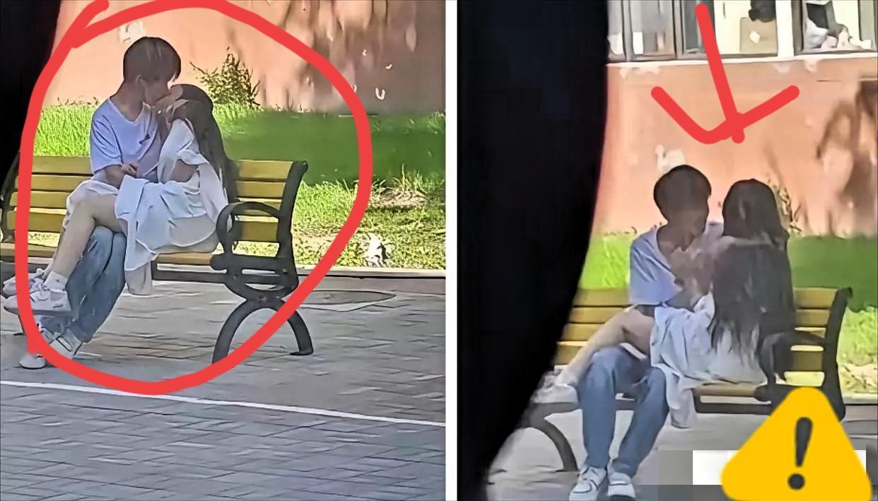 现在的大学生真的太敢了！
不分场合，不分时间，坐在凳子上就开始上演青春校园剧，更