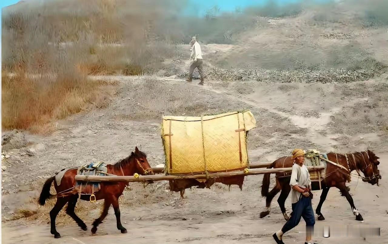 这张照片拍摄于清末民初时期，长这么大真是头一回见！原来轿子还能是这种形态——居然