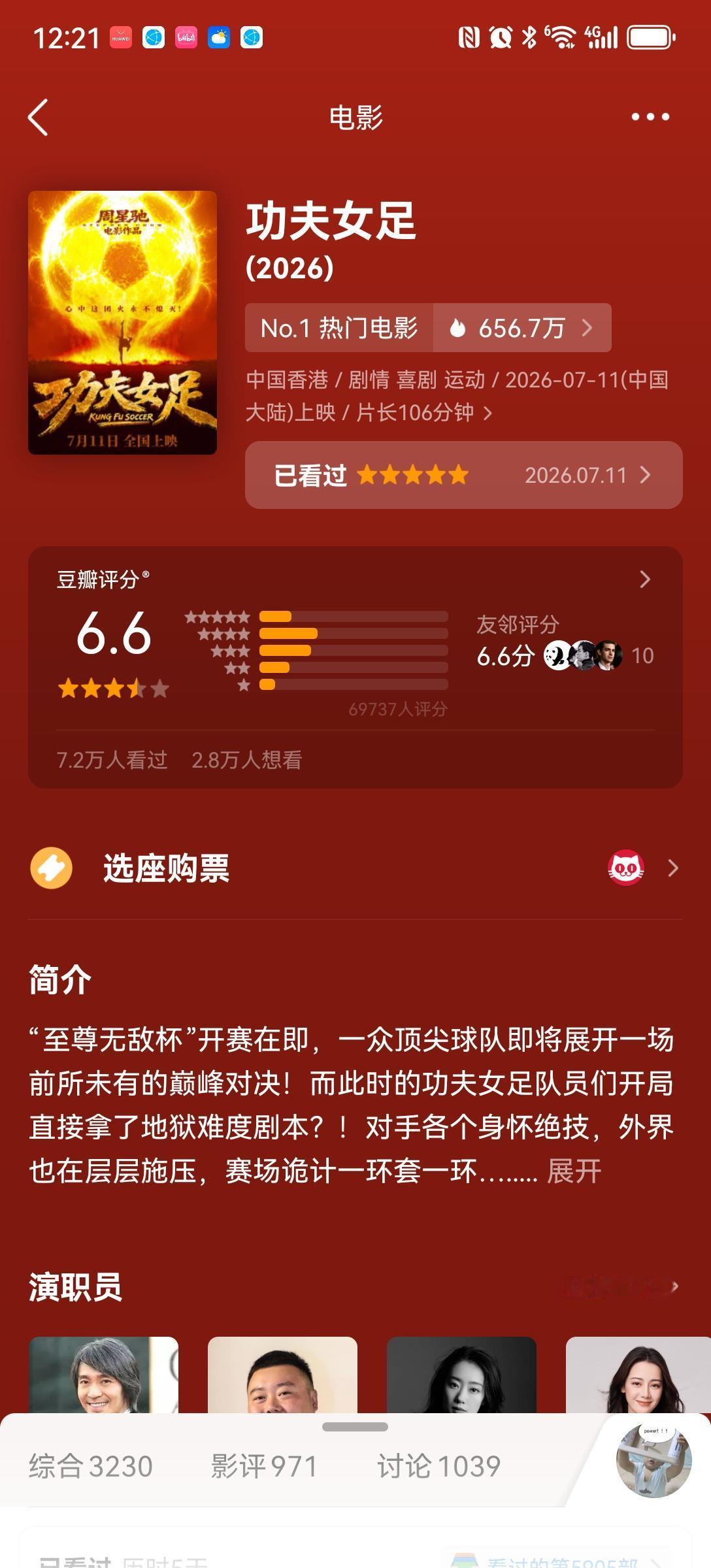 这个评分符合预期，豆瓣口碑也是两极分化。但是相比新喜剧之王5.7，西游伏妖篇5.