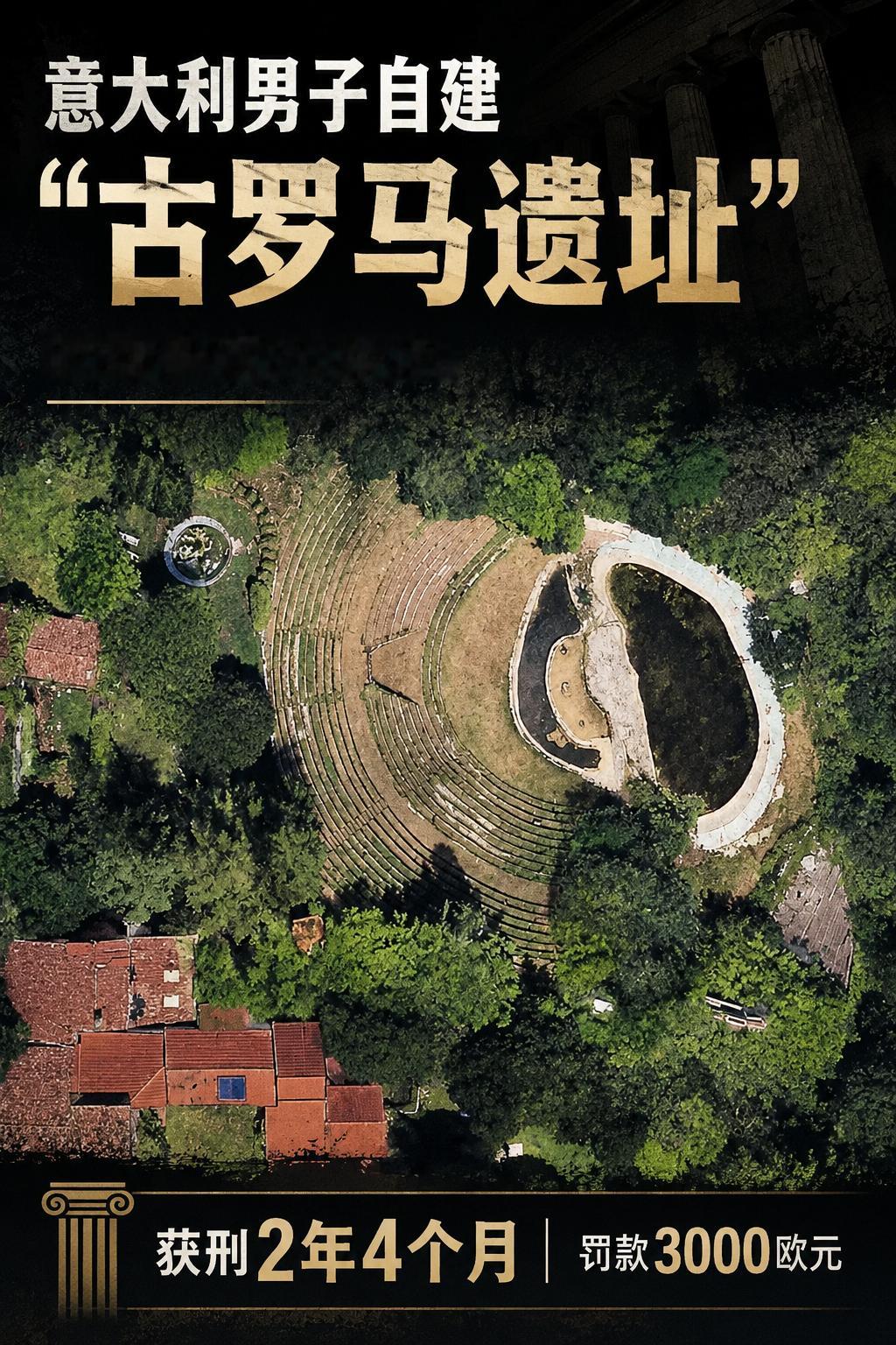 意大利男子自建“古罗马遗址”收费20余年，被判刑2年4个月近日，意大利北部维琴察