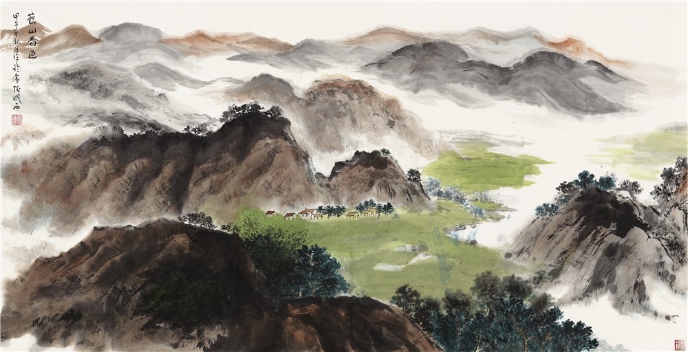 《云深不知处，心向此中栖》水墨晕染的《春山秀色》，把“云深不知处”的意境具象化。