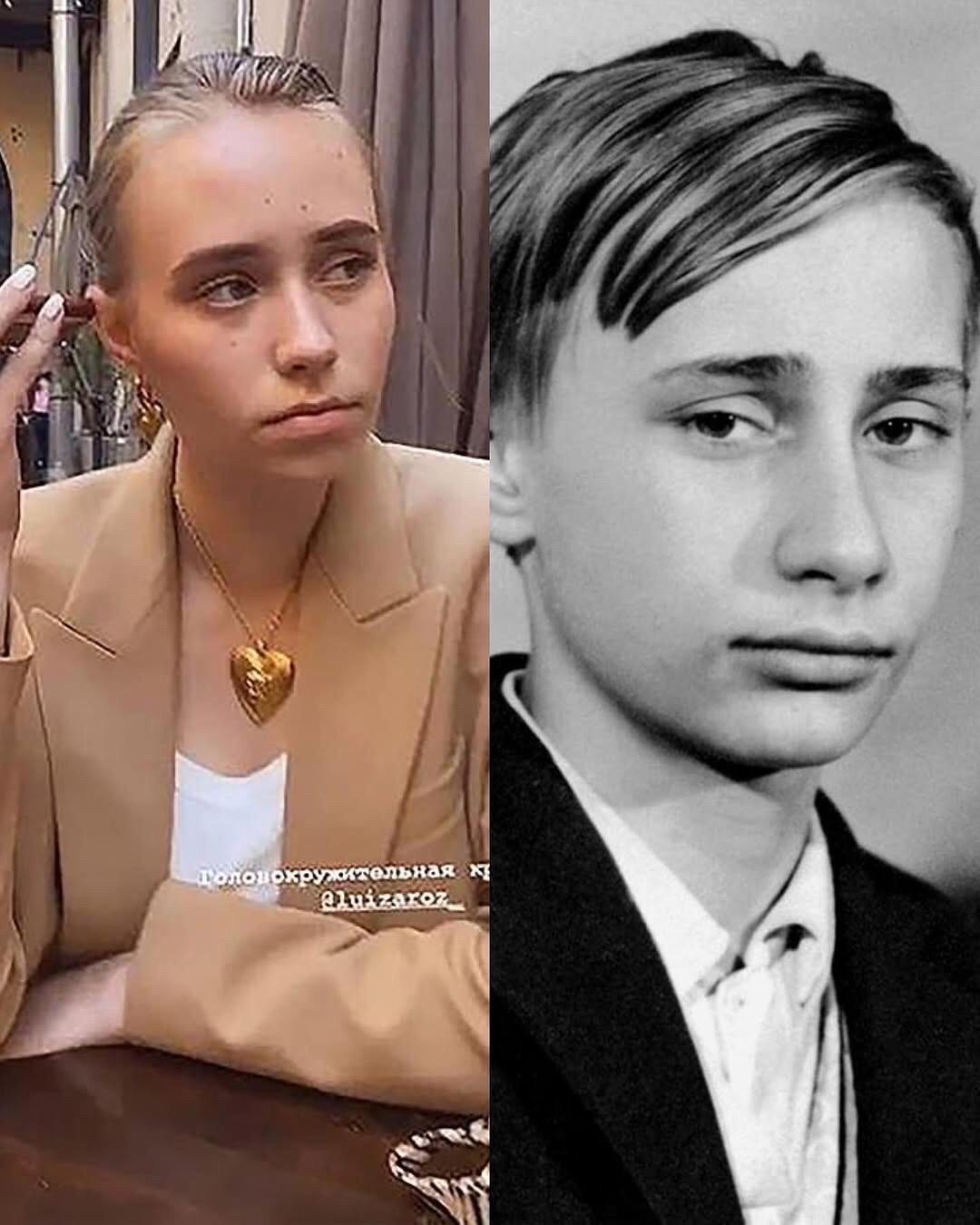 媒体正式曝光普京的第三个女儿 伊利扎韦塔。算是私生女，但也是最像他的女儿。
