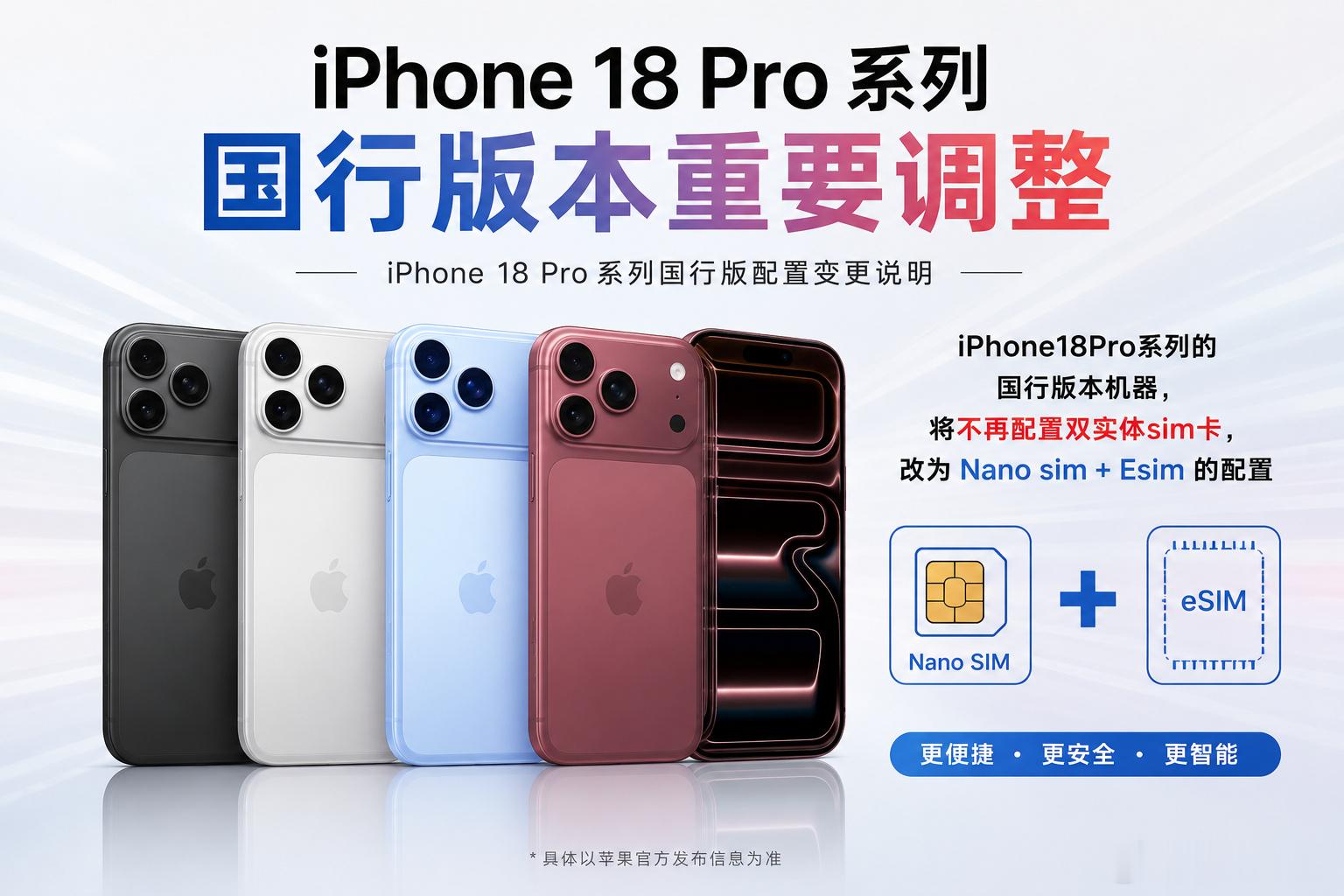 【曝iPhone 18系列国行将取消双实体SIM卡】据Tata Electron