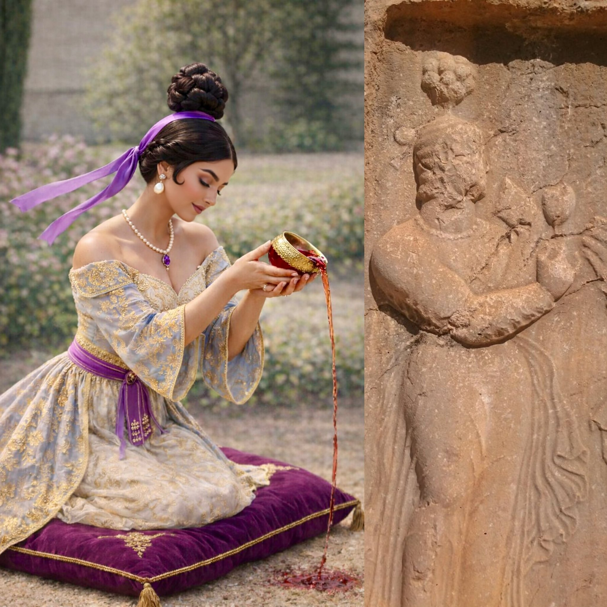 在古代伊朗，人们会向大地献上葡萄酒，以纪念逝者。这是一种象征性的行为，希望他们的