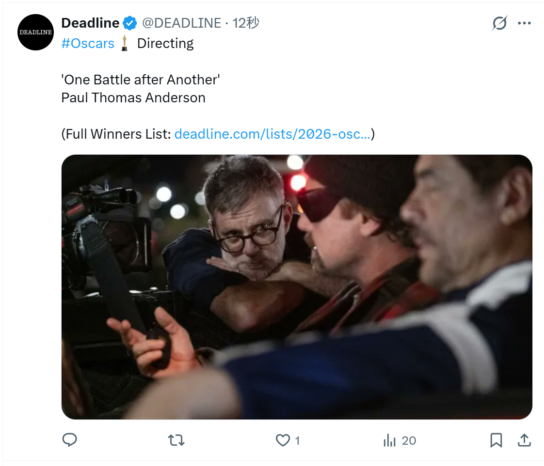 TNABO 奥斯卡最佳导演：保罗·托马斯·安德森，《一战再战》奥斯卡