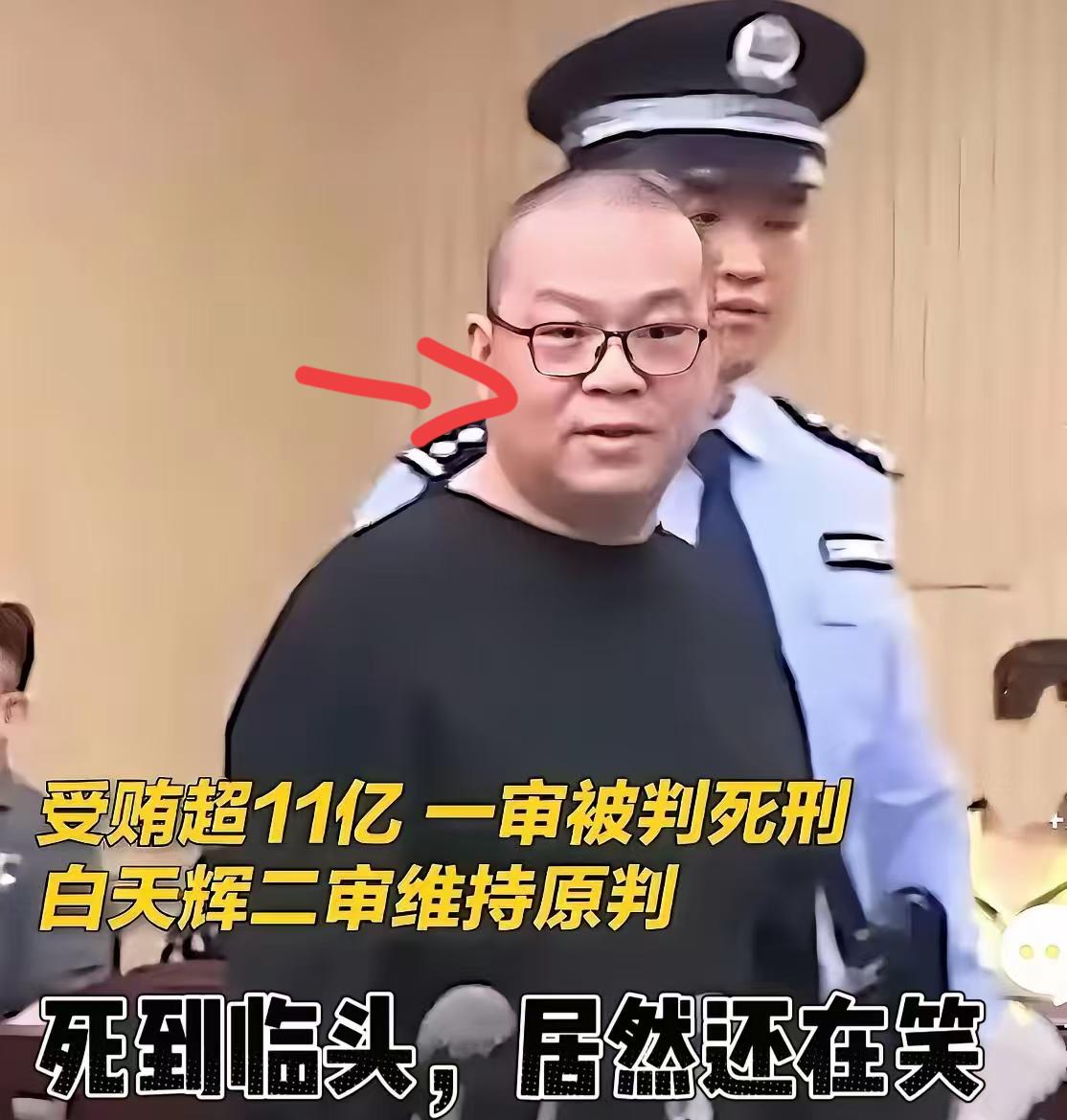 白天辉被判死刑那张照片，我是真没看懂，死到临头了居然还笑得出来？
刚开始以为是吓