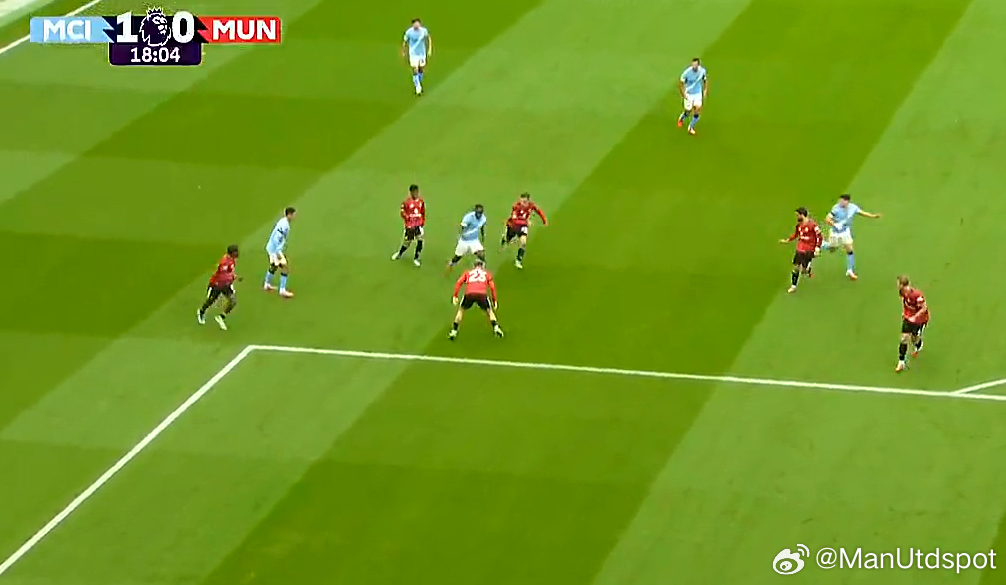 菲尔福登头球破门。曼城1-0曼联。。多库的个人突破破局了。。ManUtdspot