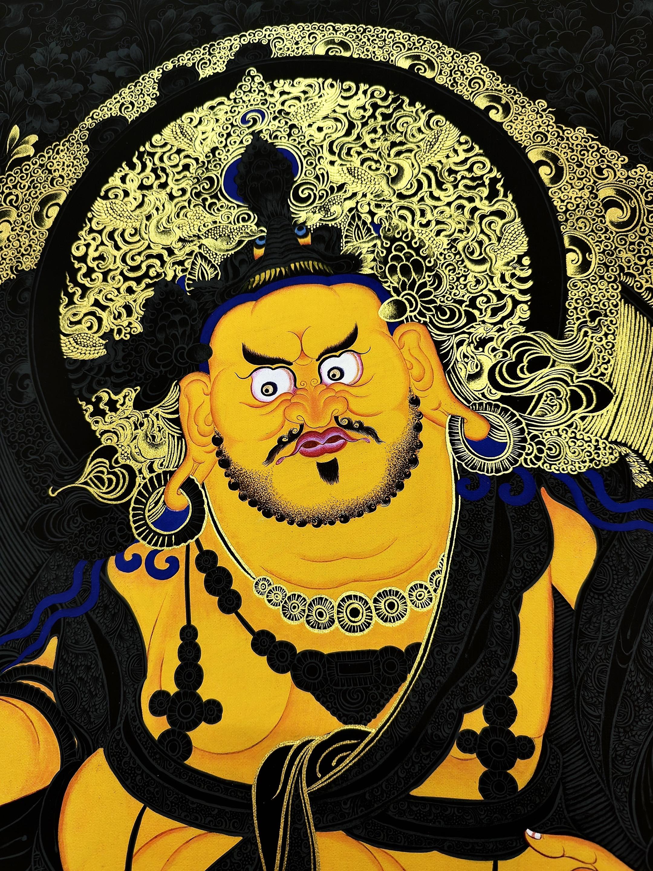 描金 黄财神 唐卡 心诚则灵 信仰