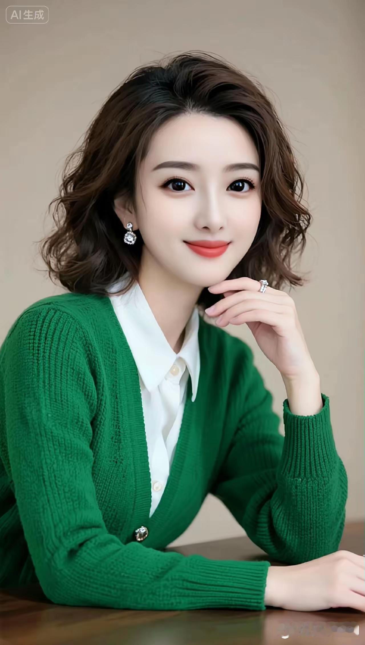 绿色毛衣小姐姐确实魅力十足！就像《秋寻》写真里的蠢沫沫，身着绿毛衣，整个人气质瞬