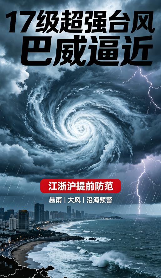 17 级超强台风巴威瞄准江浙！别觉得还远，留给大家准备的时间不多了
 江浙沪的朋