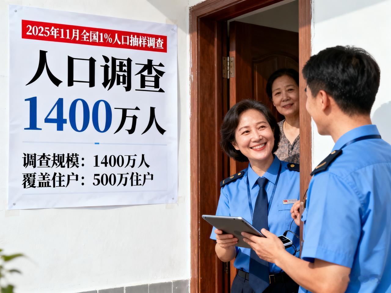2025年11月，我国将启动史上最大规模1%人口抽样调查，涉及1400万人！这么