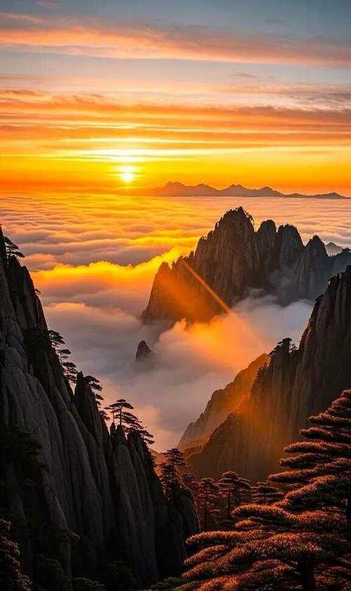 谢邀
上联：黄山不舍夕阳落，
下联：红河挽住天云色，
下联：彩云追月伴星辉。