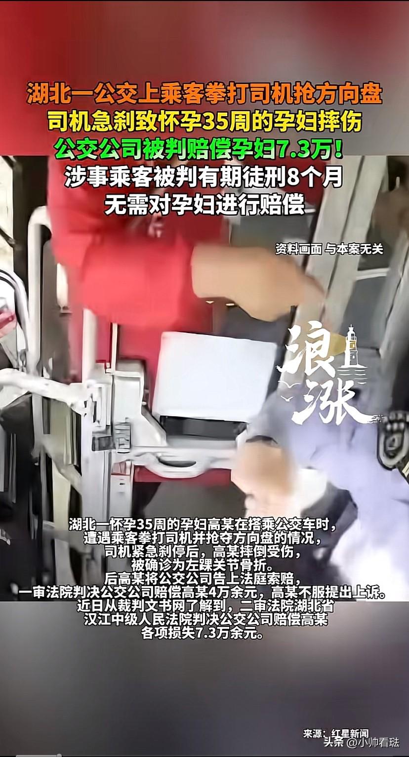 “冤不冤？”湖北，一怀孕35周的孕妇在乘坐公交车时，不料，遇到了一乘客拳打司机并