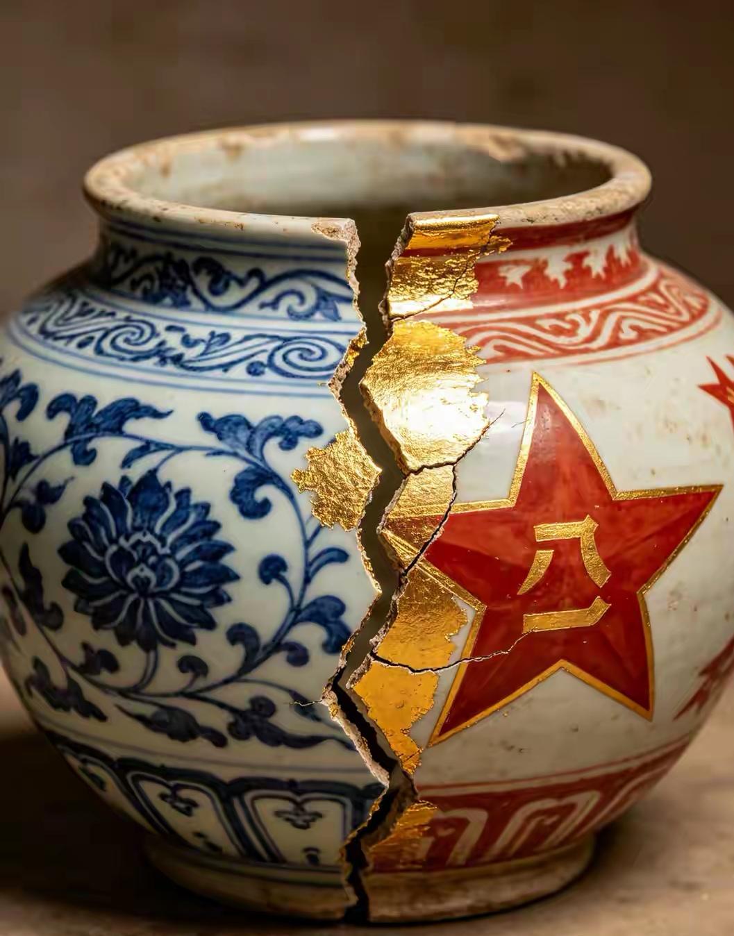 破碎的瓷器，历史的痕迹，岁月的印记。
你能悟出什么呢？