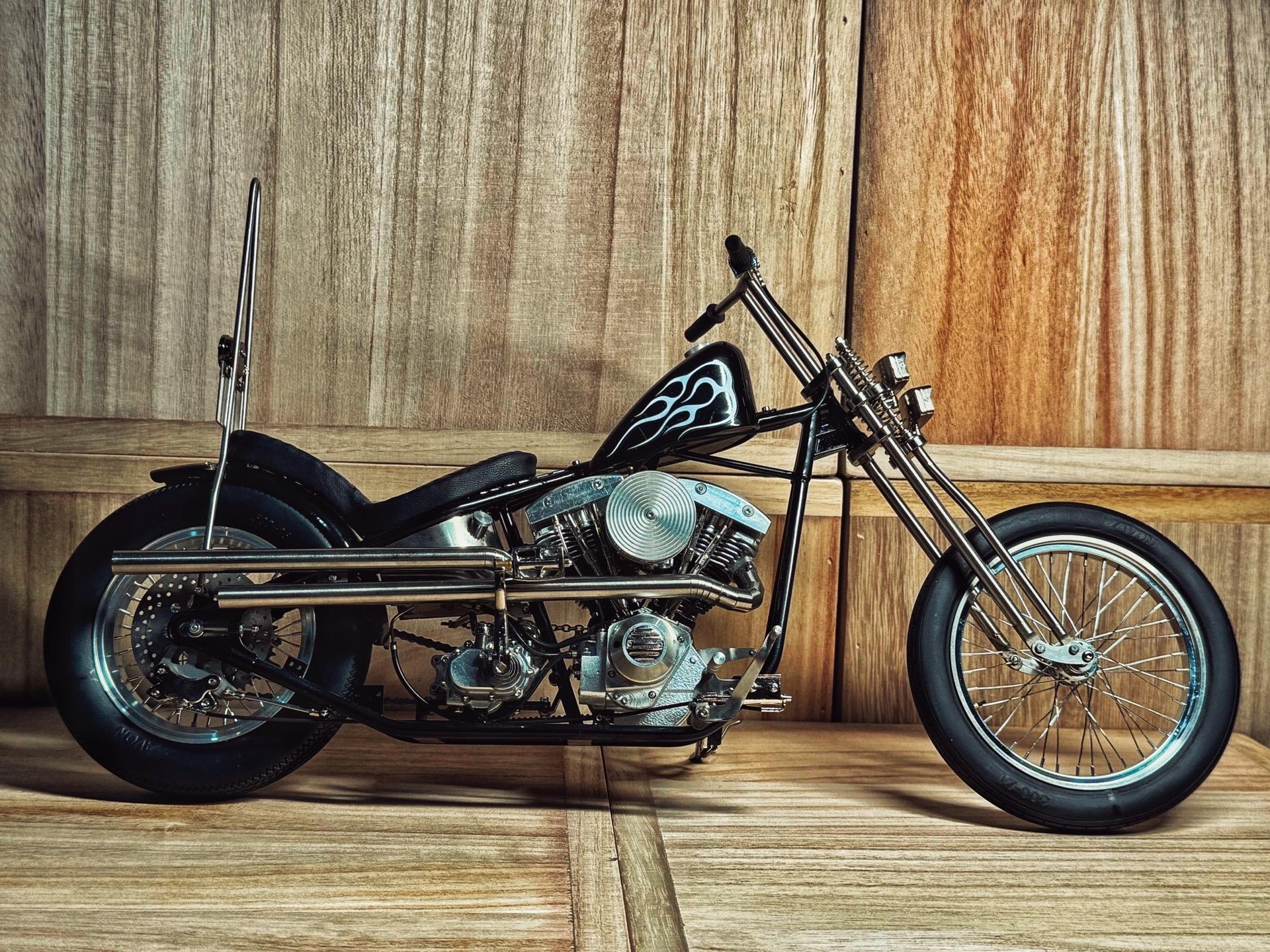 哈雷铲头chopper1/6模型。机车模型哈雷