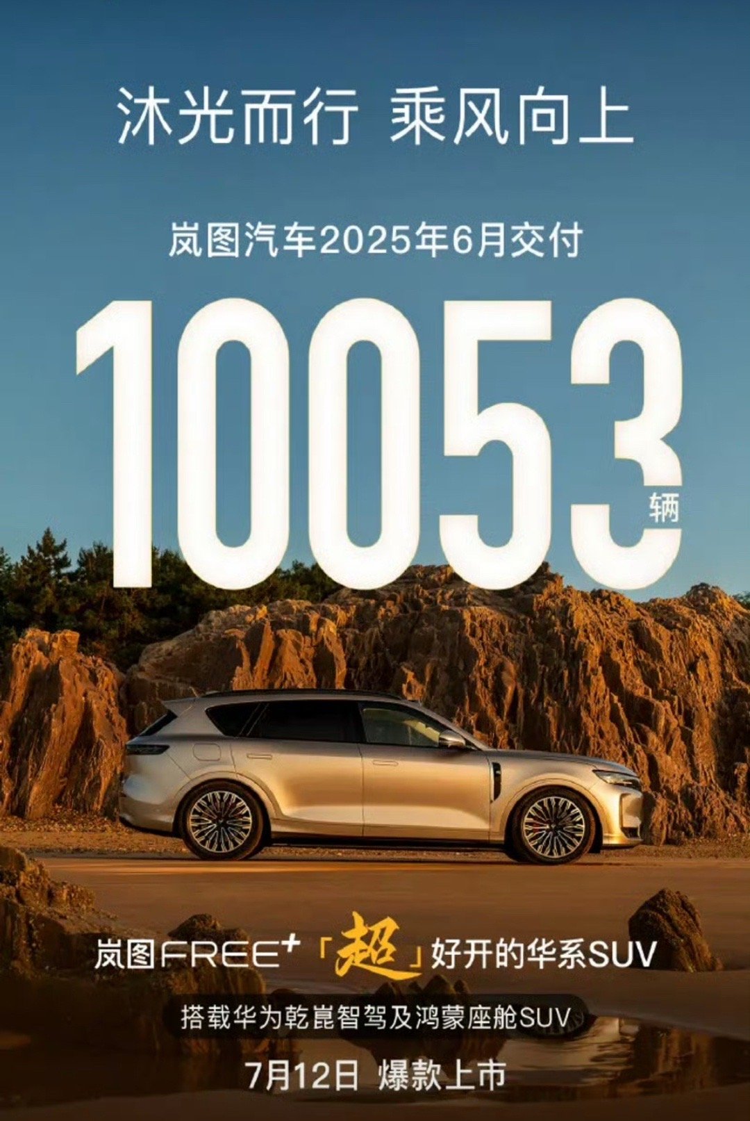 【岚图汽车6月销量10053辆 同比增长83%】7月1日，岚图汽车官方宣布，岚图