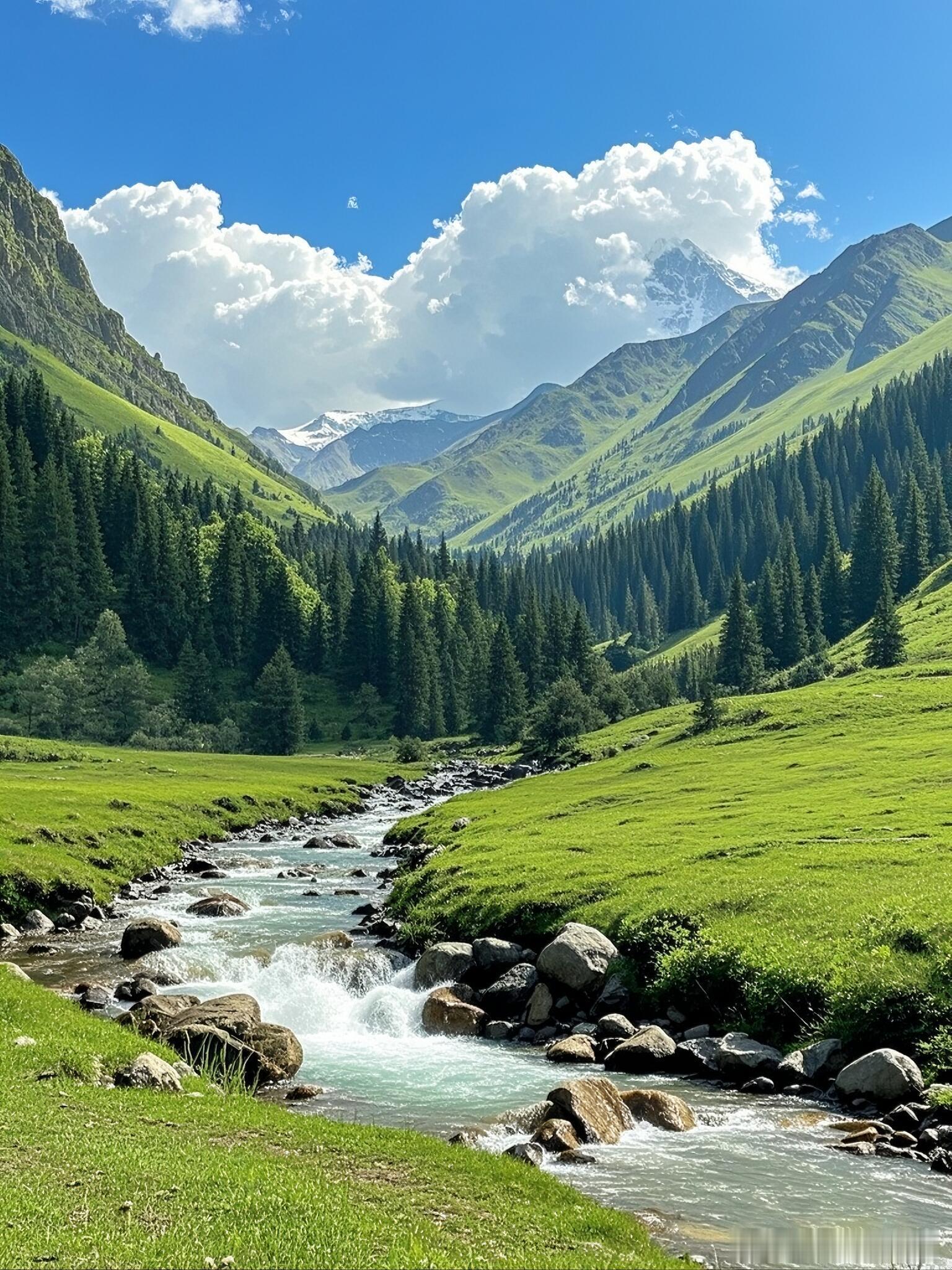 我被高山围绕，山水自为我祈祷。