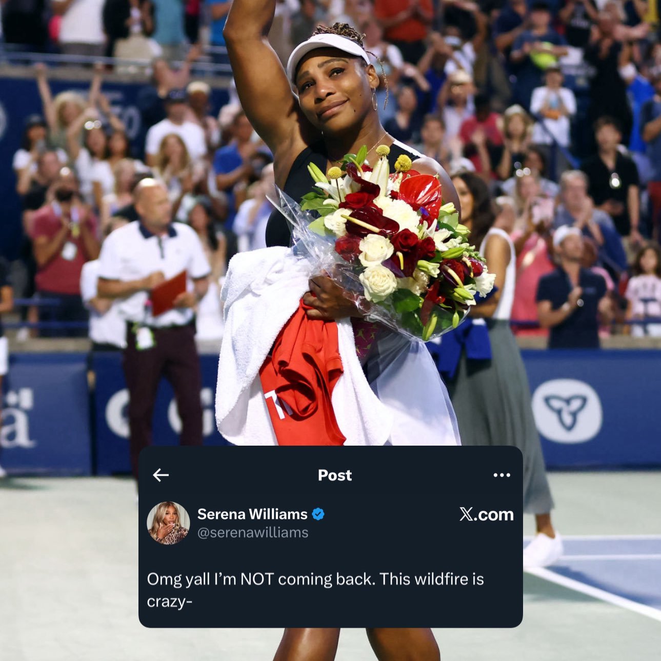 小威：我不会复出～此前因她的名字出现在反兴奋剂检测名单上而引发复出猜测，小威本人