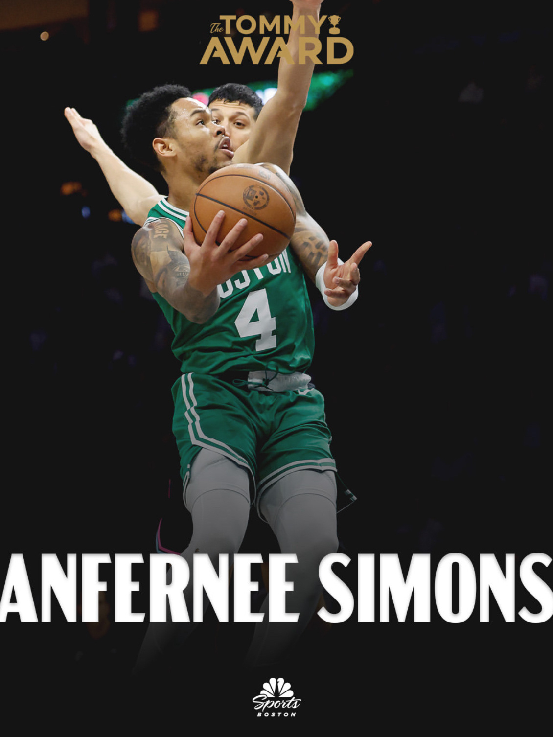 凯尔特人国度 今日比赛【 The Tommy Award 】 得主 : Anfe