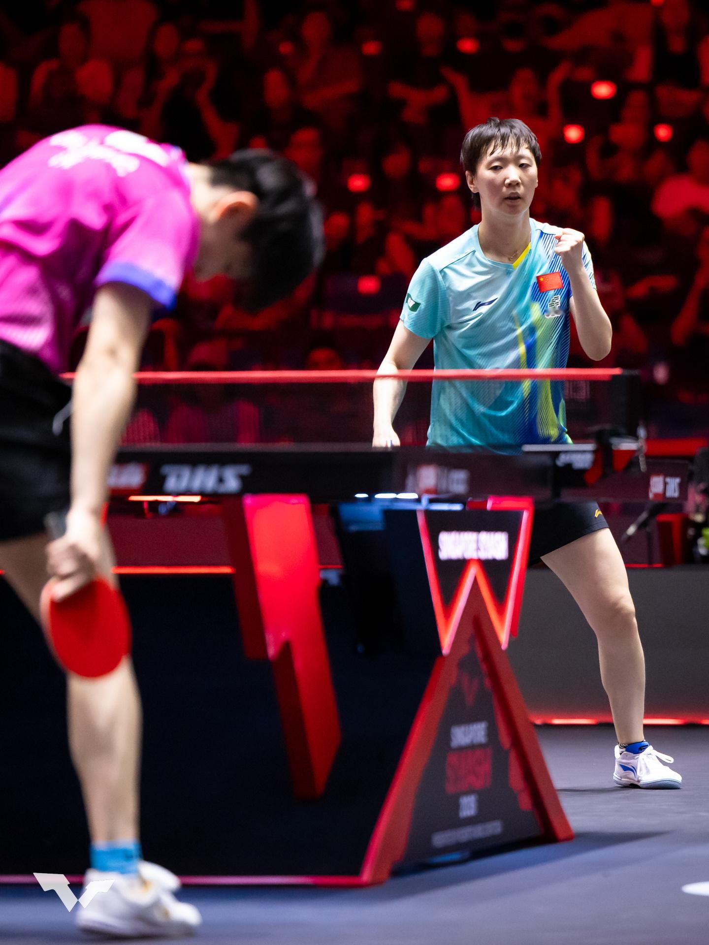 王曼昱3比1胜郑怡静260224新加坡大满贯女单1/16决赛 | WTTWTT新