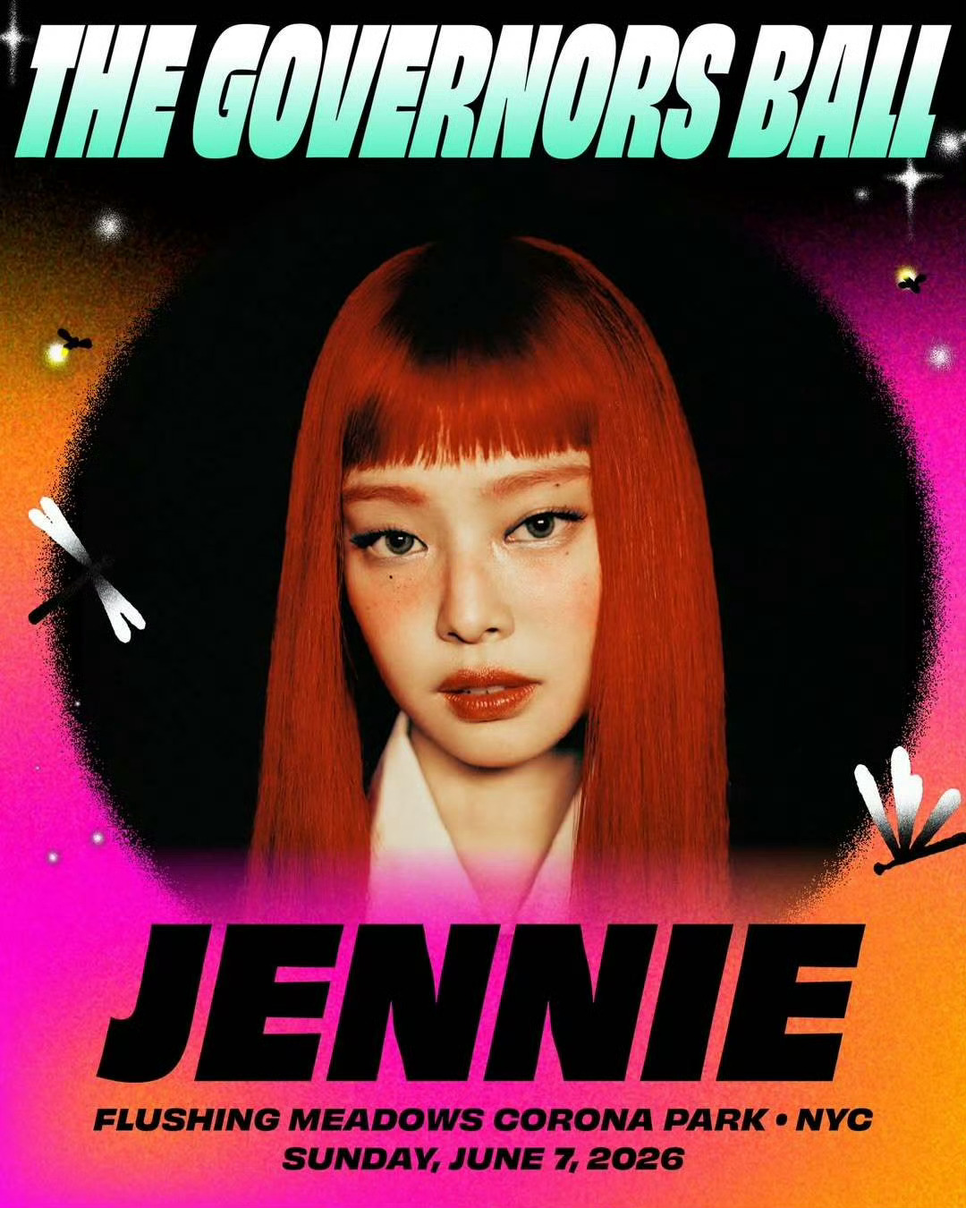 Jennie将于4天后压轴亮相The Governors Ball音乐节❤️🔥