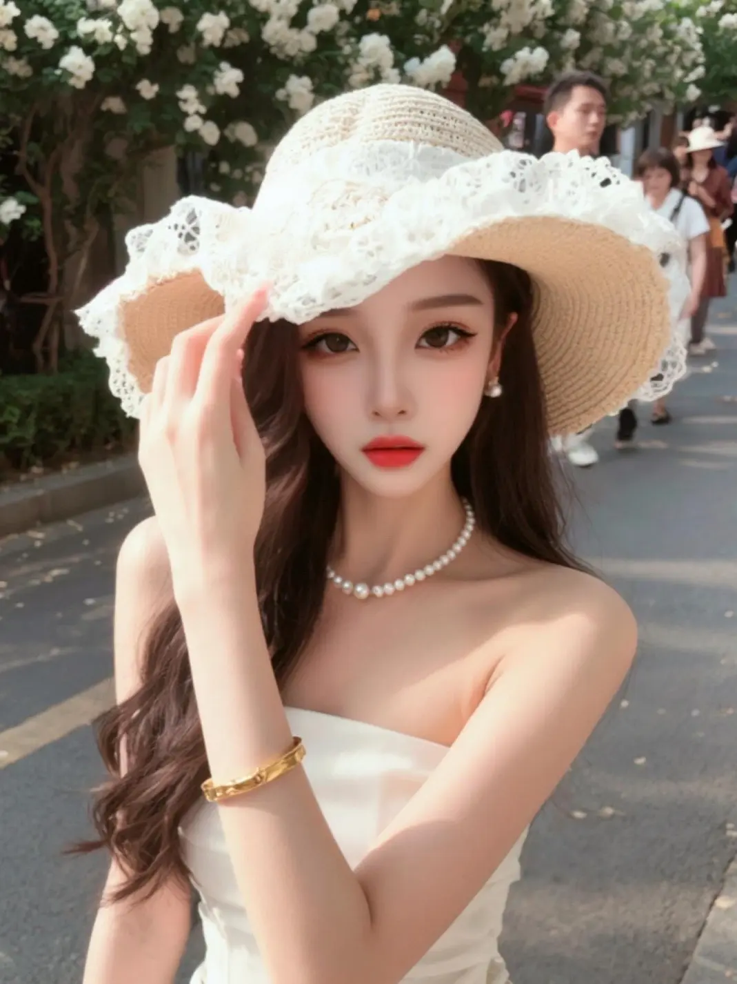 少女感夏日ootd 夏日草帽风 好看的小姐姐 度假穿搭 白裙与草帽的浪漫邂逅
