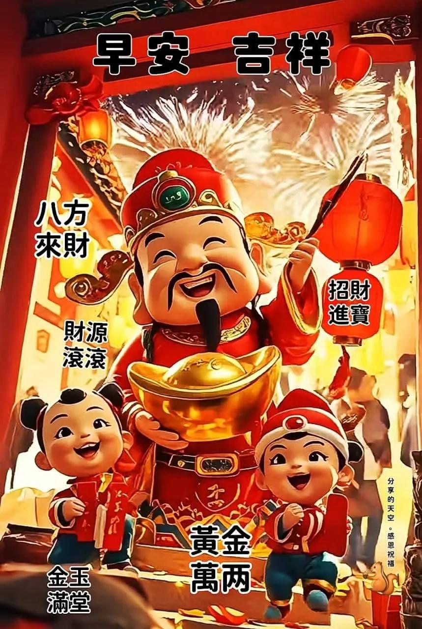 “财神驾到，黄金万两，招财进宝！”🎉💰