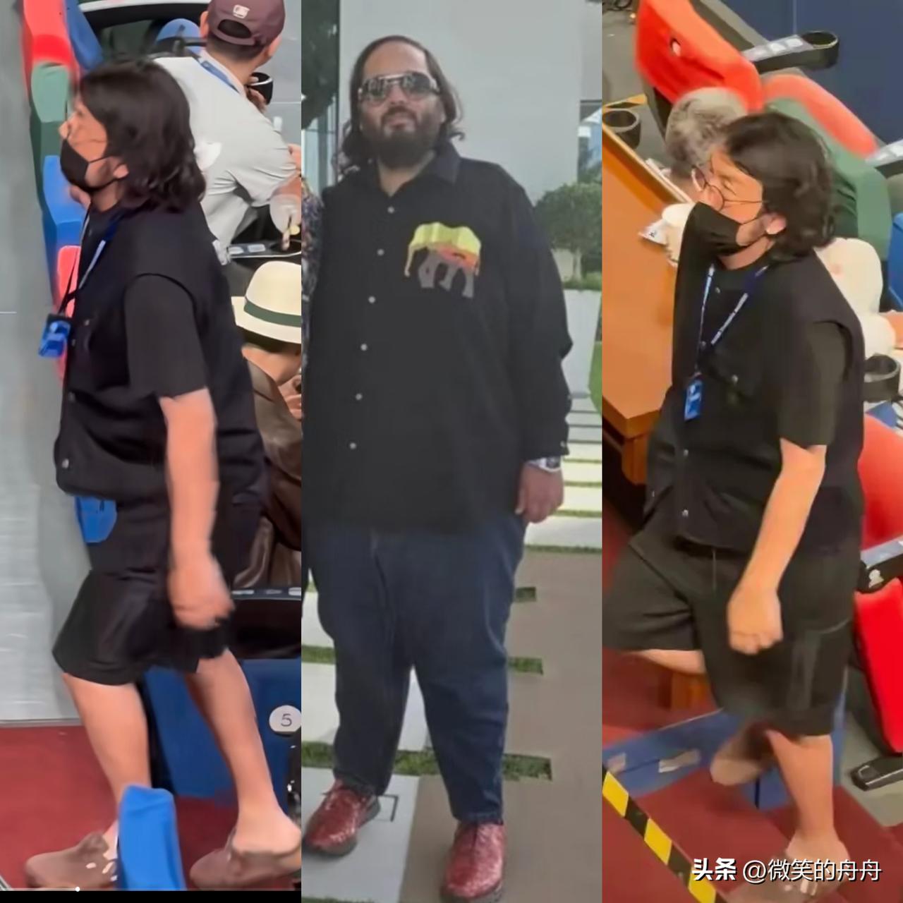 天哪，雷佳音发福了，看着太像印度首富小儿子了。顶着同款齐肩卷发，肚子微微前凸，走