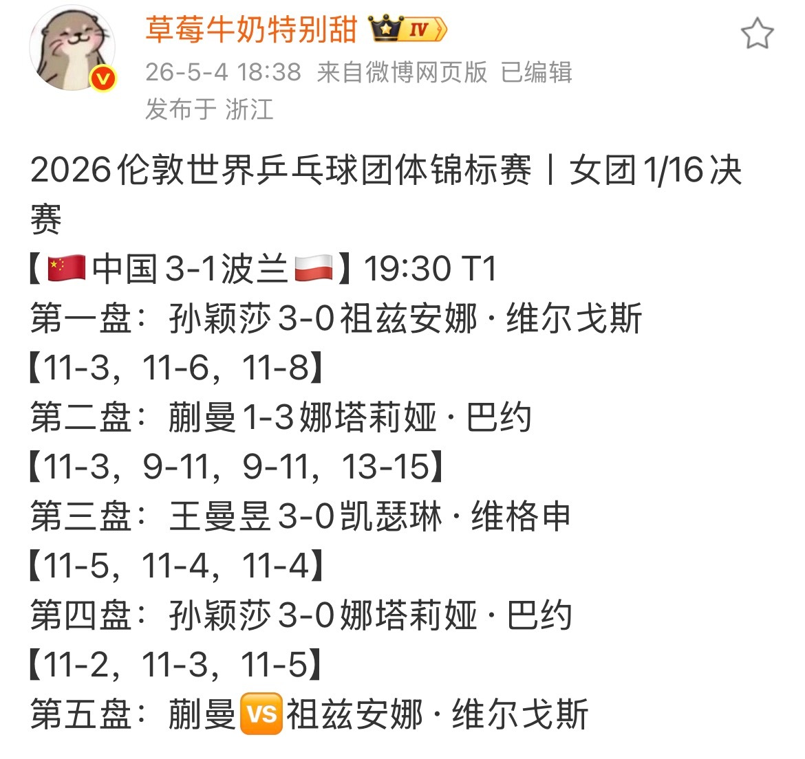 孙颖莎一单两分孙颖莎一单两分牛逼，赛后还回训练场加练辛苦了有些丢分的“队友”场上