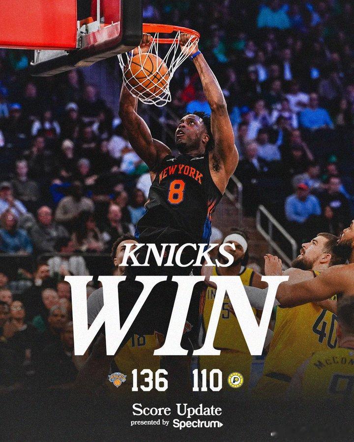 尼克斯26分大胜步行者步行者14连败创队史纪录   尼克斯126-110大胜步行