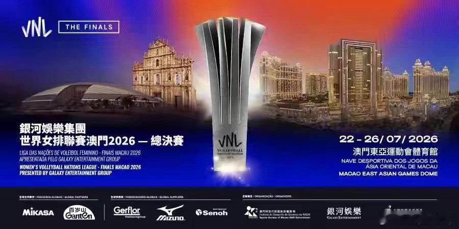 世界女排巅峰对决澳门！7.22-26，八强单败淘汰，中美意巴土加日荷亮相，每场都