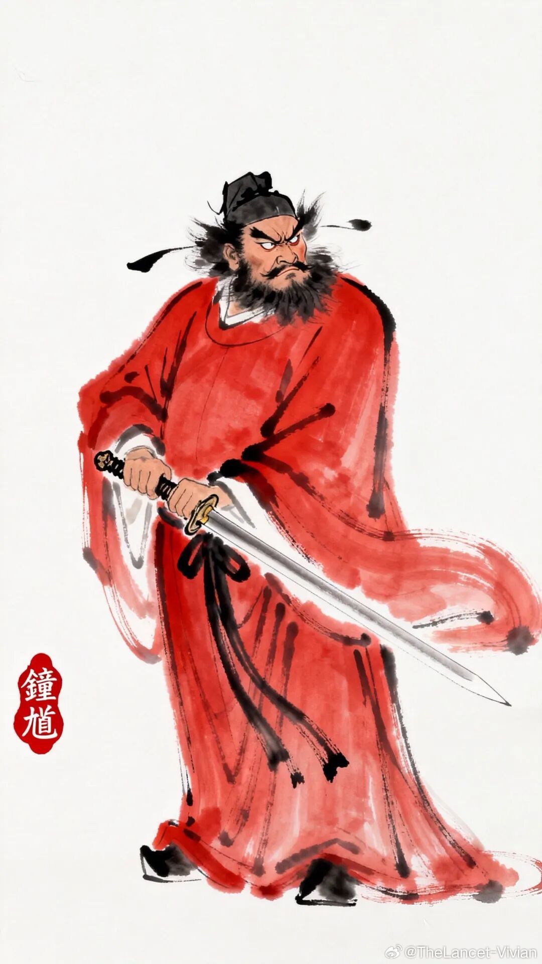 红衣执剑，斩妖除魔（钟馗） ​​​