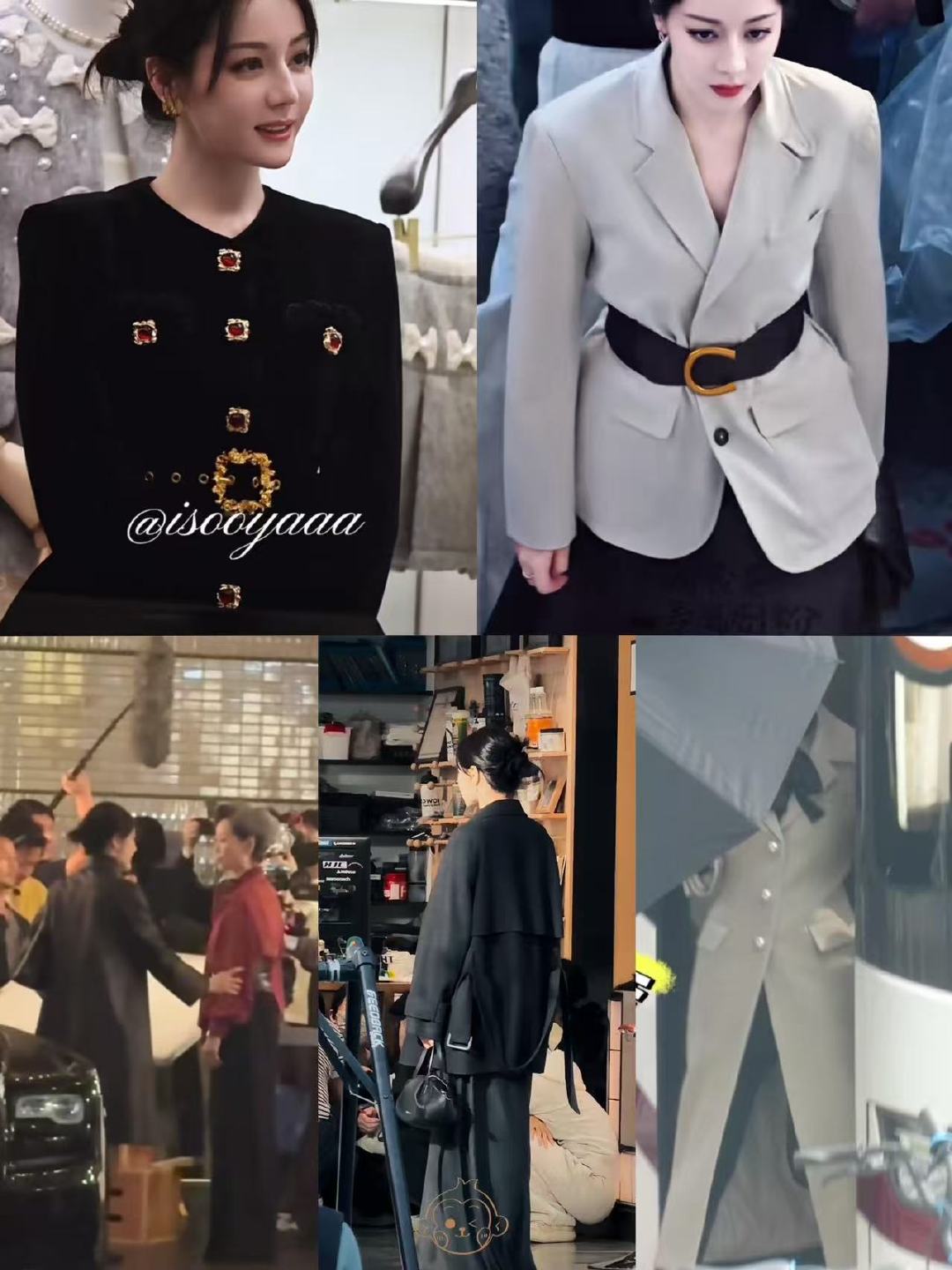 迪丽热巴卫蓝皮大衣路透迪丽热巴卫蓝皮大衣造型 迪丽热巴卫蓝皮大衣路透 ​​​