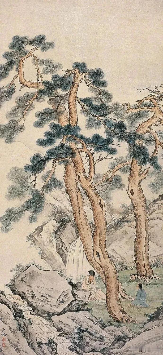 陈少梅：《听经图》欣赏
#国画# #历代国画# #宋代宫廷书画#