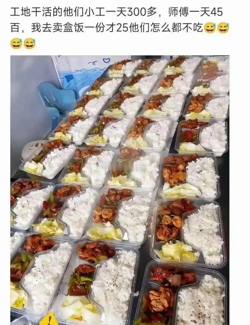有没有干工地的人，这盒饭卖25为啥没人买？[what]