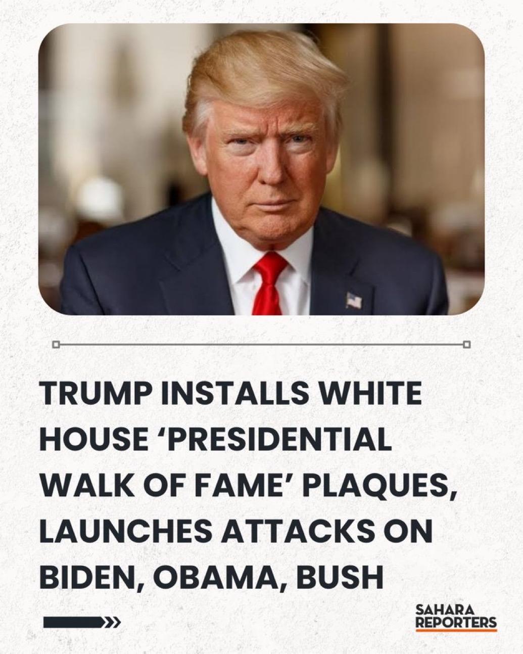 特朗普在白宫“总统名人堂（长廊）”下增添了新的铭牌：

“瞌睡乔·拜登：迄今为止