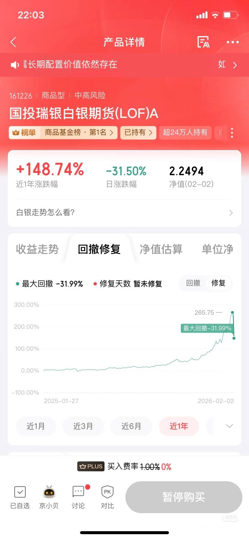 白银LOF日跌31.5%还好我跑了，明天还得跌 