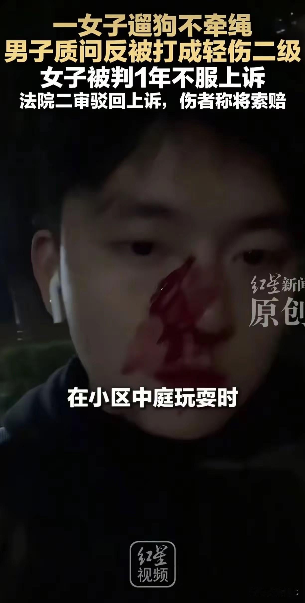 “必须严惩！”重庆，男子在小区里行走时，被两条没牵绳的狗追赶摔倒在绿化带中，男子