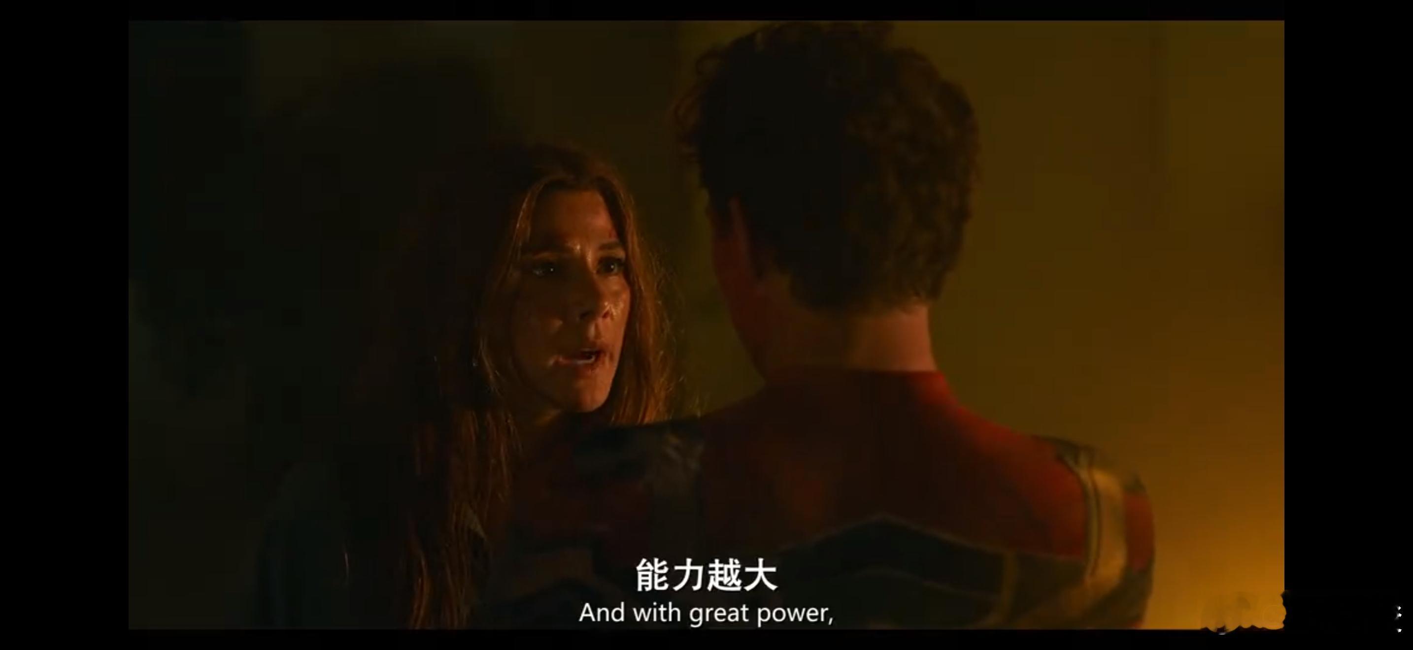 在高铁上看蜘蛛侠:英雄无归 ，经典台词重现：With  great  power